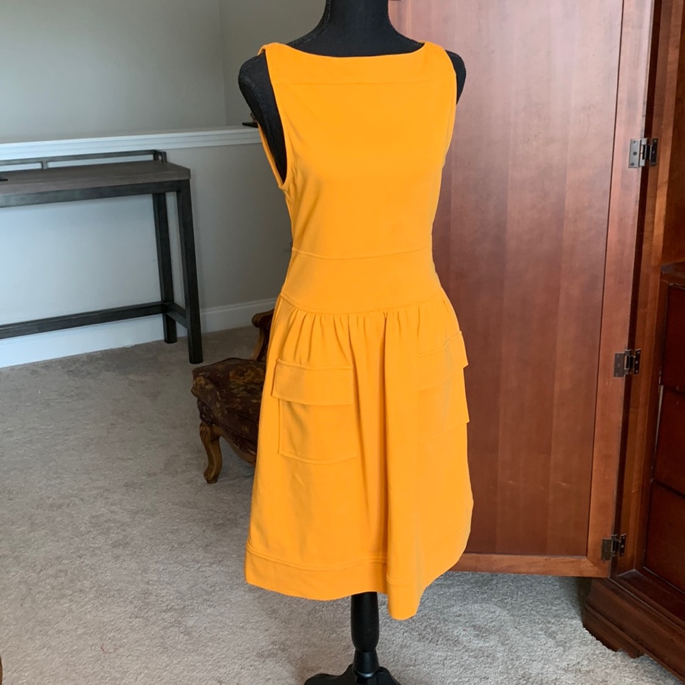 2007 Spring DVF Day-dress in Saffron Orange. Size 6. 24” from waist down.